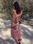 Never Fully Dressed Tiered Cap Sleeve Bridget Print Midi Frida Dress
