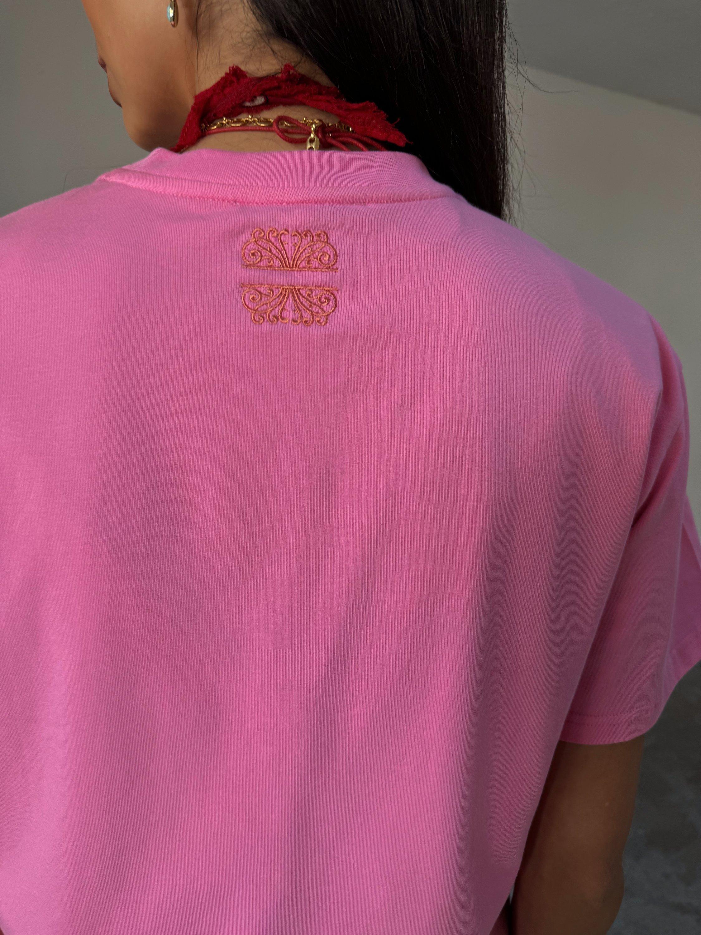 Product image 3 of 5, which shows Never Fully Dressed Cotton Blend Floral Print T-Shirt, Pink, XS