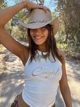 Never Fully Dressed Cotton Blend Cowgirl Vest Top, White