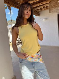 Never Fully Dressed Lemon Ribbed Cotton Tank Top, Yellow