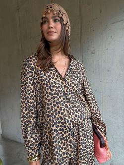 Never Fully Dressed Miley Leopard Print Shirt, Beige, Beige