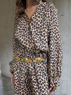 Never Fully Dressed Miley Leopard Print Shirt, Beige - view 2, Beige