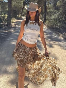 Never Fully Dressed Cassie Paisley Print Bandana Skirt - view 2, Brown