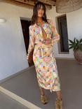 Never Fully Dressed Jaspre Sun Check Midi Skirt, Multi