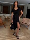 Never Fully Dressed Jesse Short Sleeved Jersey Jaspre Wrap Dress, Black