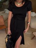 Never Fully Dressed Jesse Short Sleeved Jersey Jaspre Wrap Dress, Black