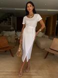 Never Fully Dressed Jesse Short Sleeved Jersey Jaspre Wrap Dress, White