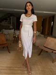Never Fully Dressed Jesse Short Sleeved Jersey Jaspre Wrap Dress, White