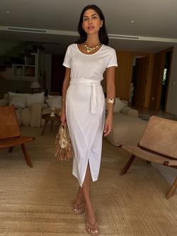 Never Fully Dressed Jesse Short Sleeved Jersey Jaspre Wrap Dress - view 2, White