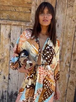 Never Fully Dressed Toria Mixed Animal Print Dress, Multi - view 2, Multi