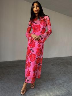 Never Fully Dressed Rosa Aria Floral A-Line Maxi Dress, Pink