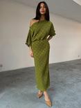Never Fully Dressed Tilly Fleck Print Short Sleeved Plisse Midi Dress