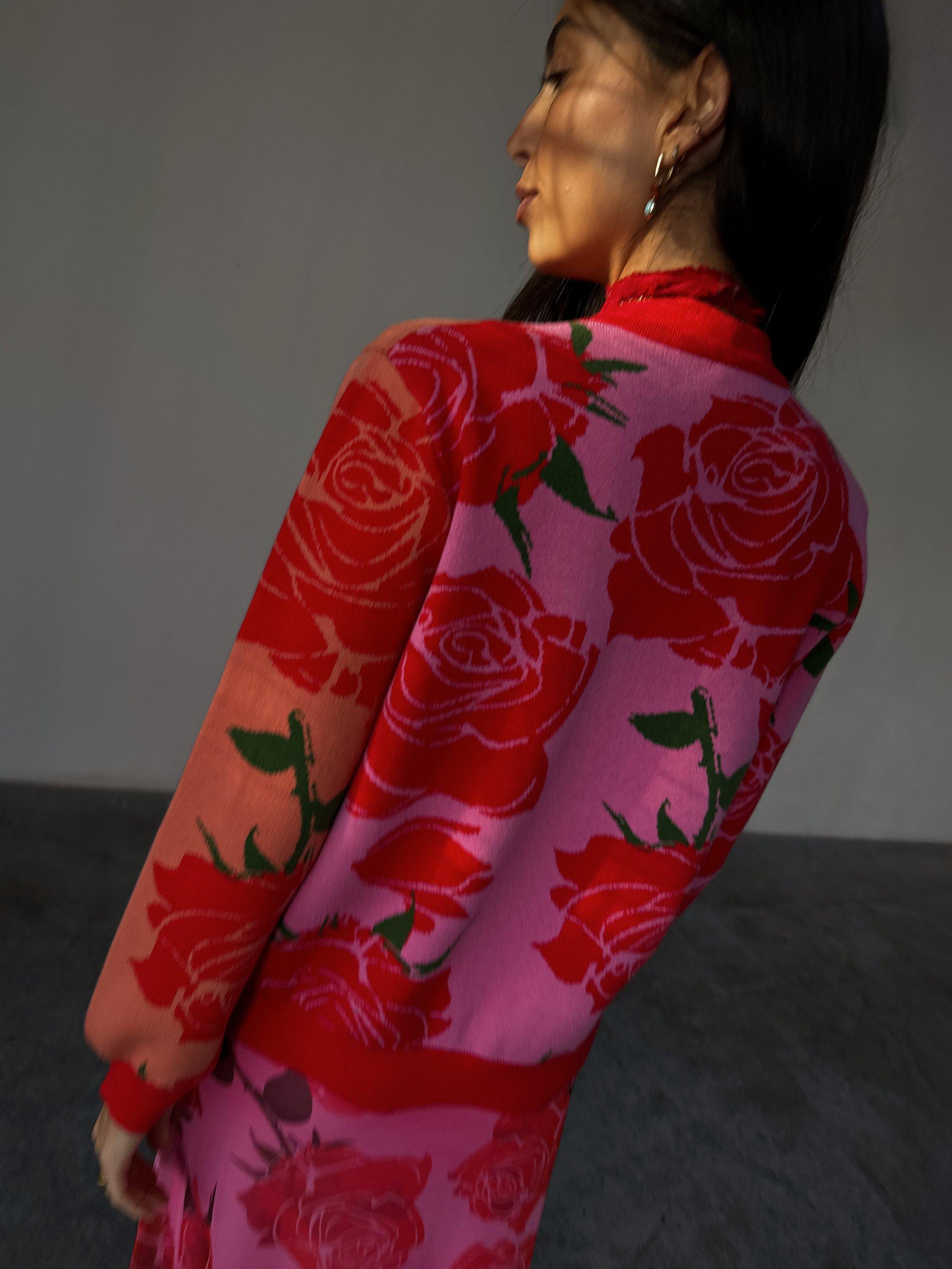 Product image 3 of 5, which shows Never Fully Dressed Rosa Forrest Floral Buttoned Cardigan, Multi, XS
