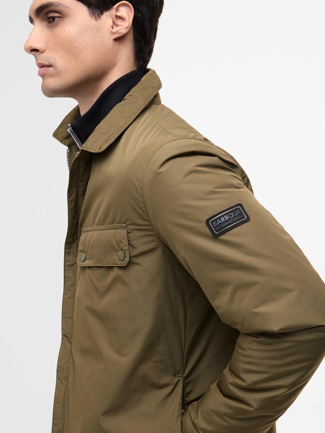 Product image 5 of 8, which shows Barbour International Padded Ariel Overshirt, Light Sage, S