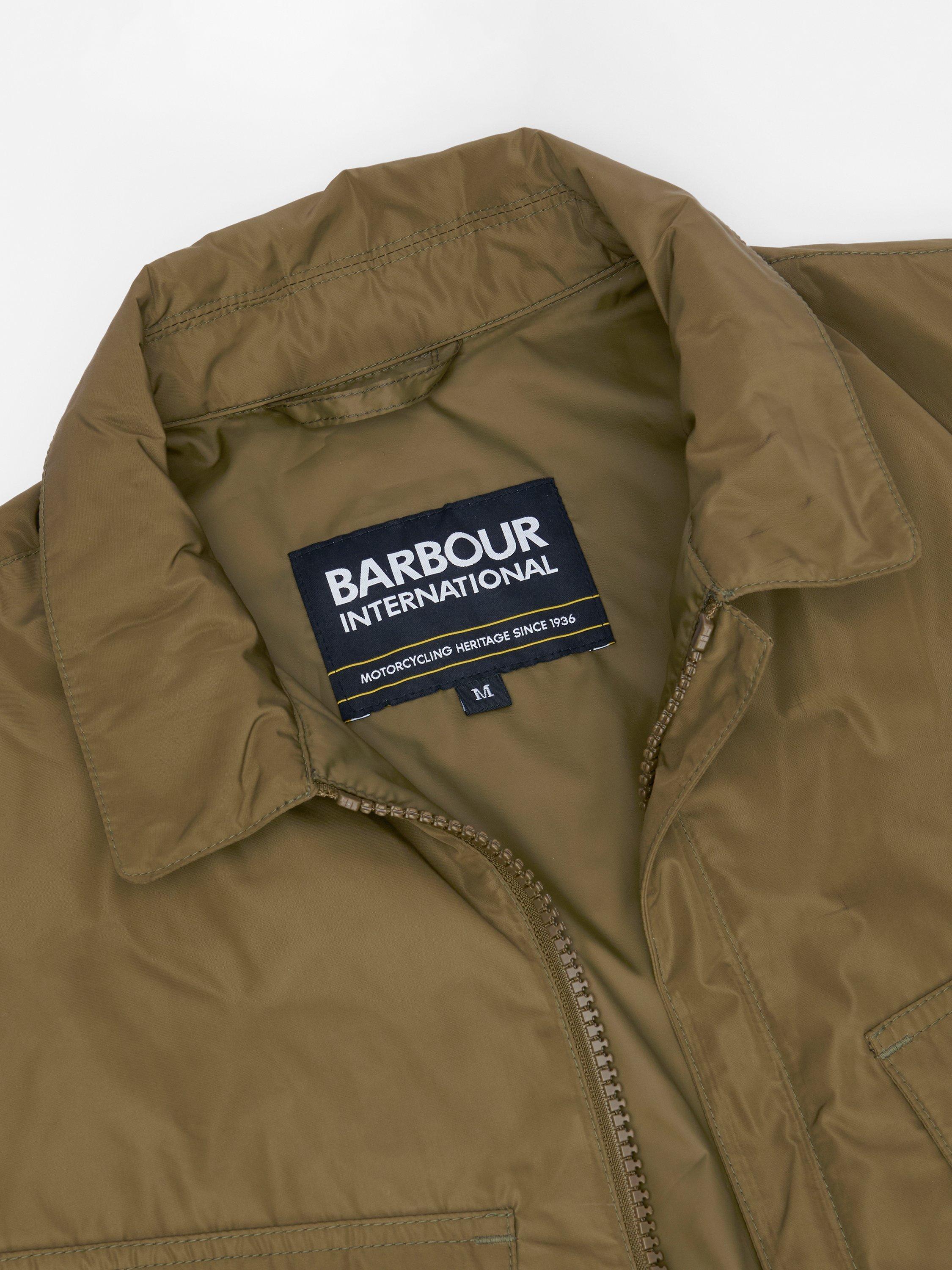 Product image 6 of 8, which shows Barbour International Padded Ariel Overshirt, Light Sage, S