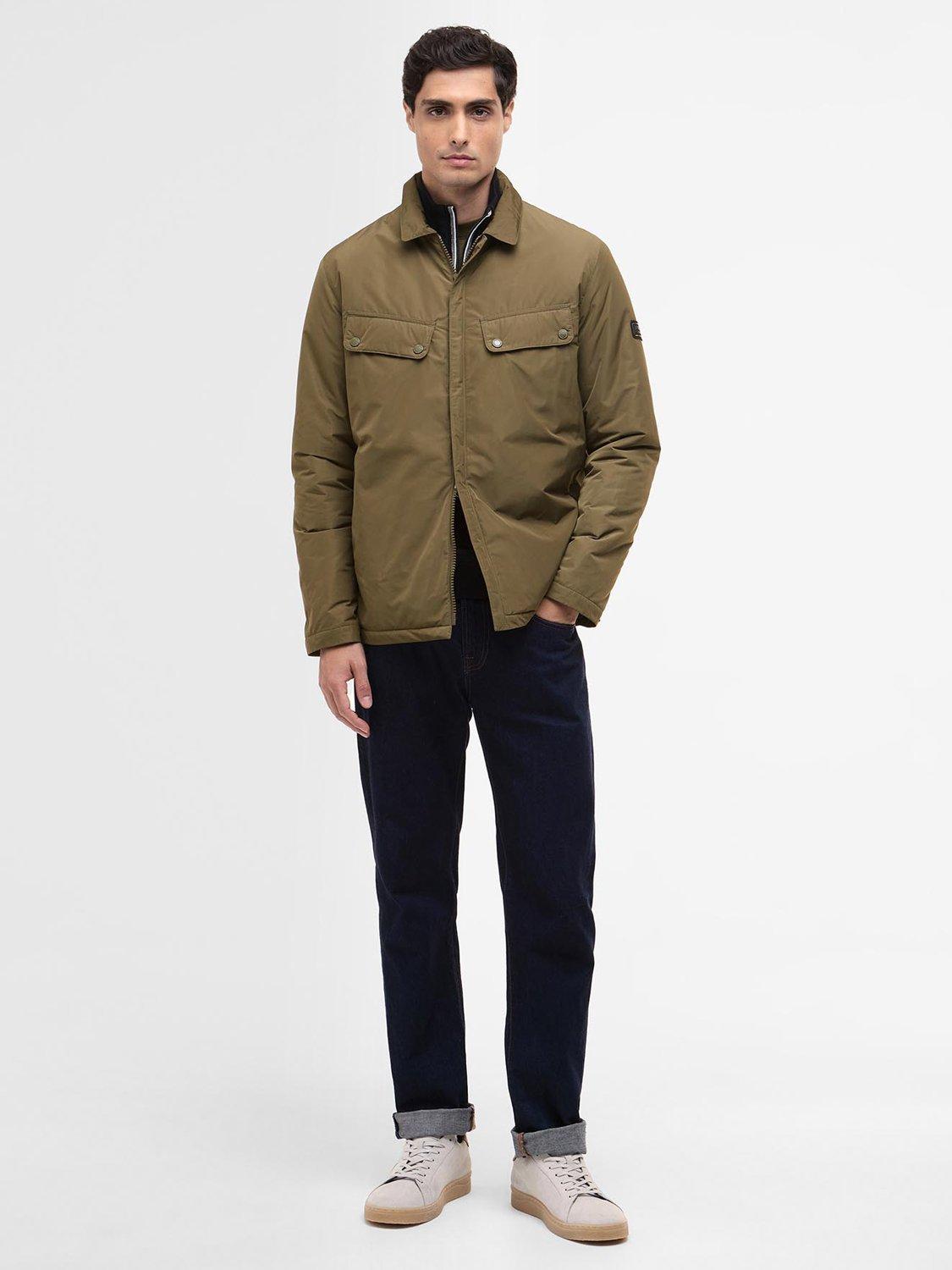 Product image 7 of 8, which shows Barbour International Padded Ariel Overshirt, Light Sage, S