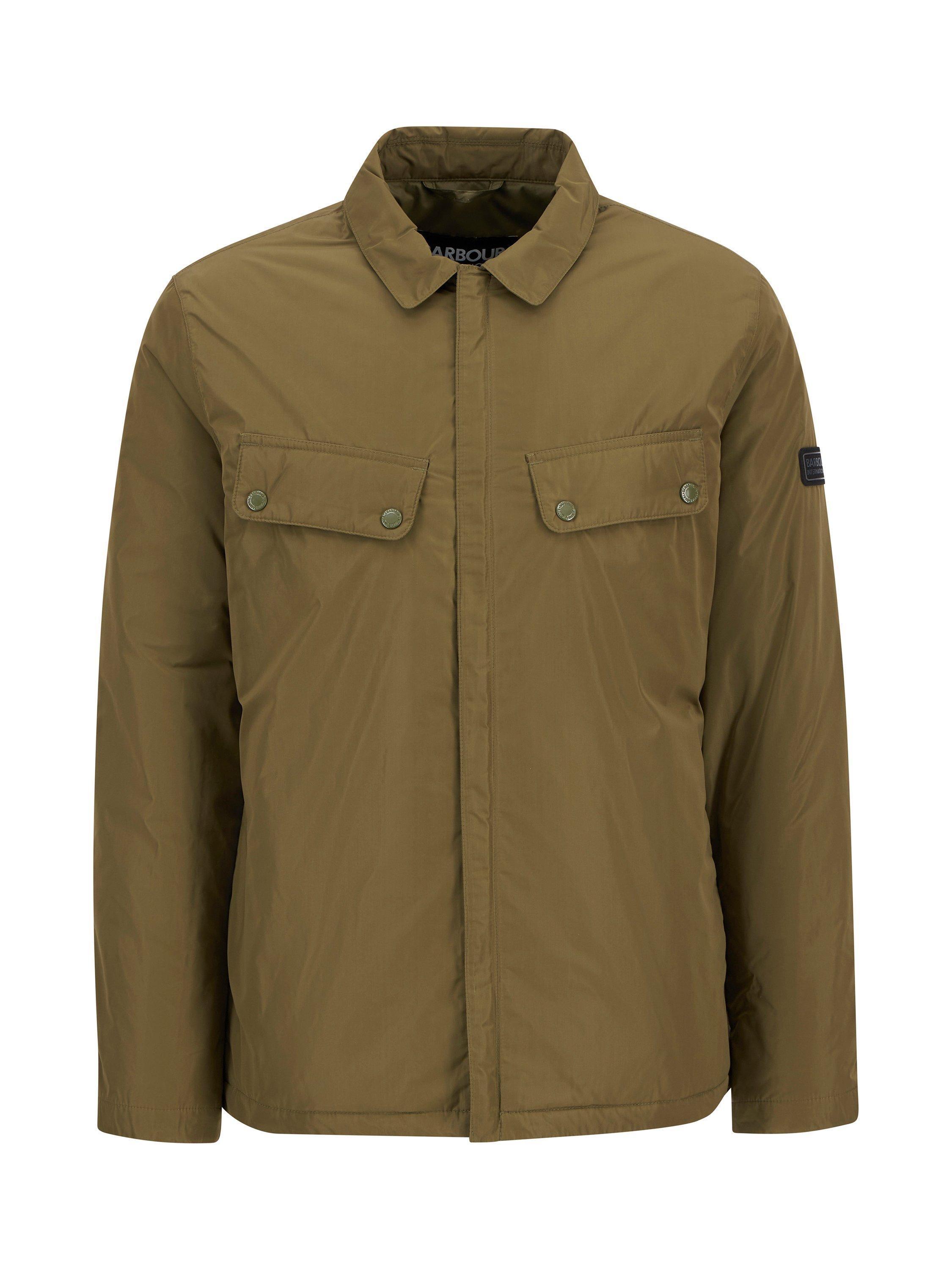 Product image 8 of 8, which shows Barbour International Padded Ariel Overshirt, Light Sage, S