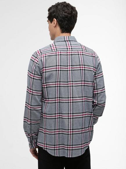 Barbour International Owain Cotton Regular Fit Prince of Wales Check Shirt, Black - view 2, Black