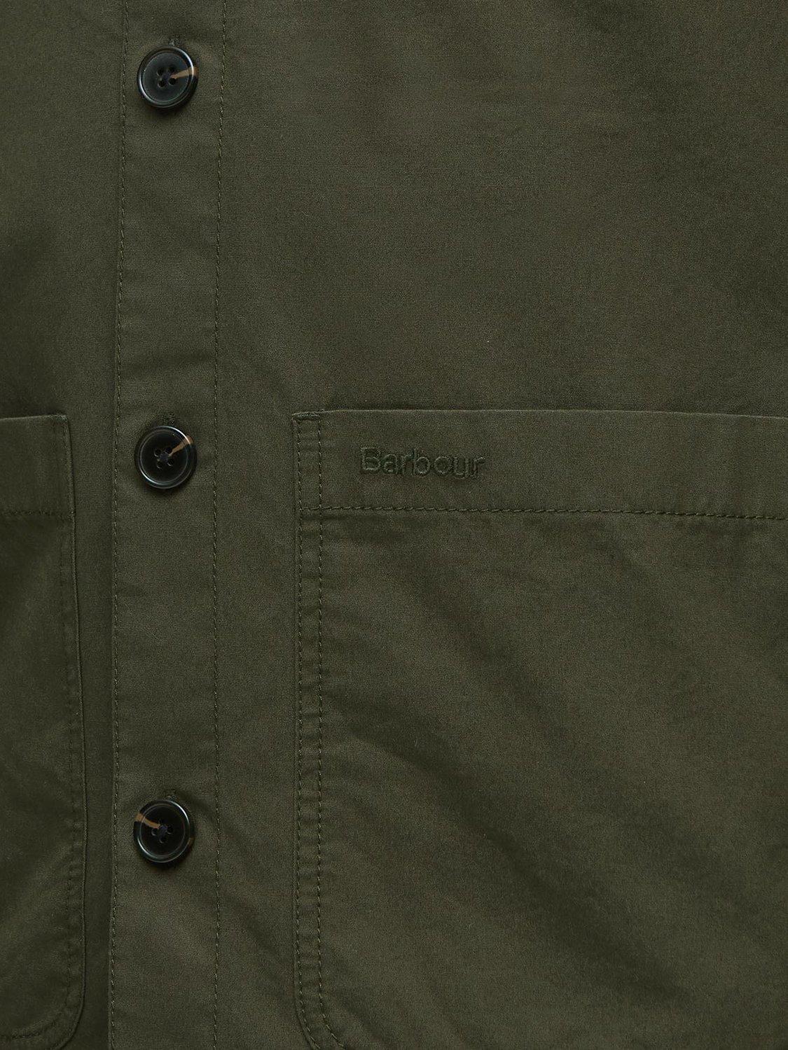 Product image 4 of 6, which shows Barbour Cole Cotton Polplin Overshirt, Olive, S