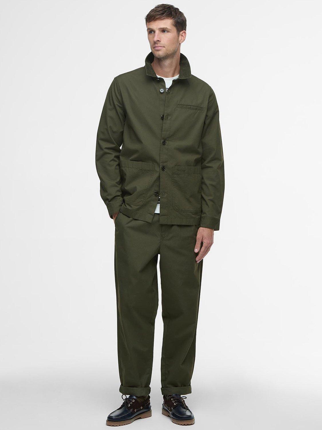 Product image 5 of 6, which shows Barbour Cole Cotton Polplin Overshirt, Olive, S