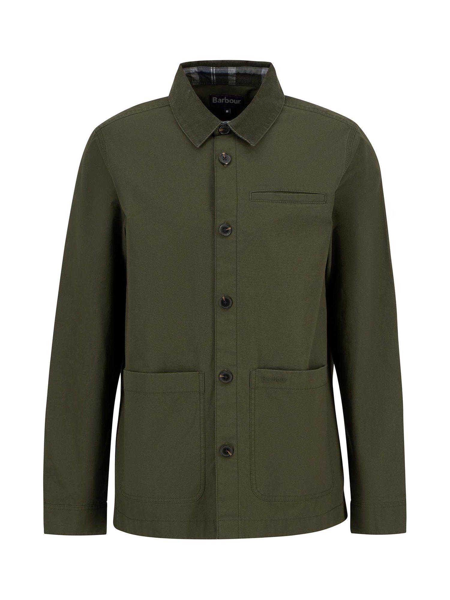 Product image 6 of 6, which shows Barbour Cole Cotton Polplin Overshirt, Olive, S