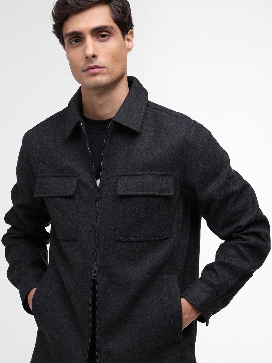 Product image 3 of 6, which shows Barbour International Walken Regular Fit Overshirt, Charcoal, S