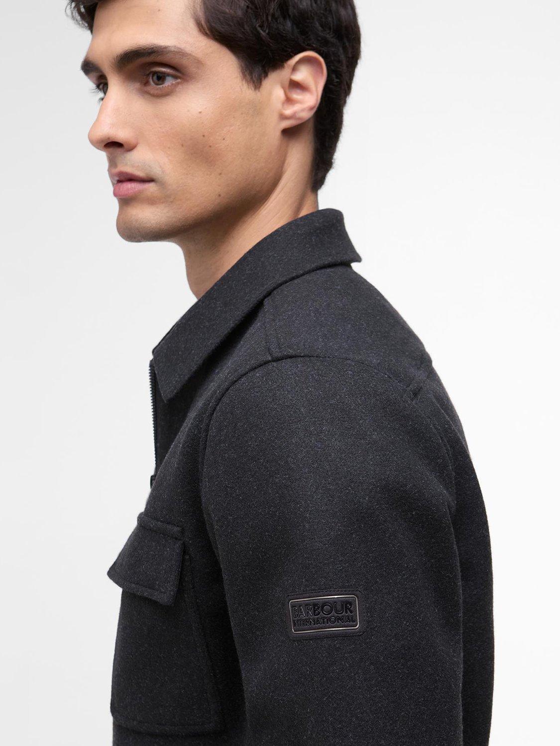 Product image 4 of 6, which shows Barbour International Walken Regular Fit Overshirt, Charcoal, S