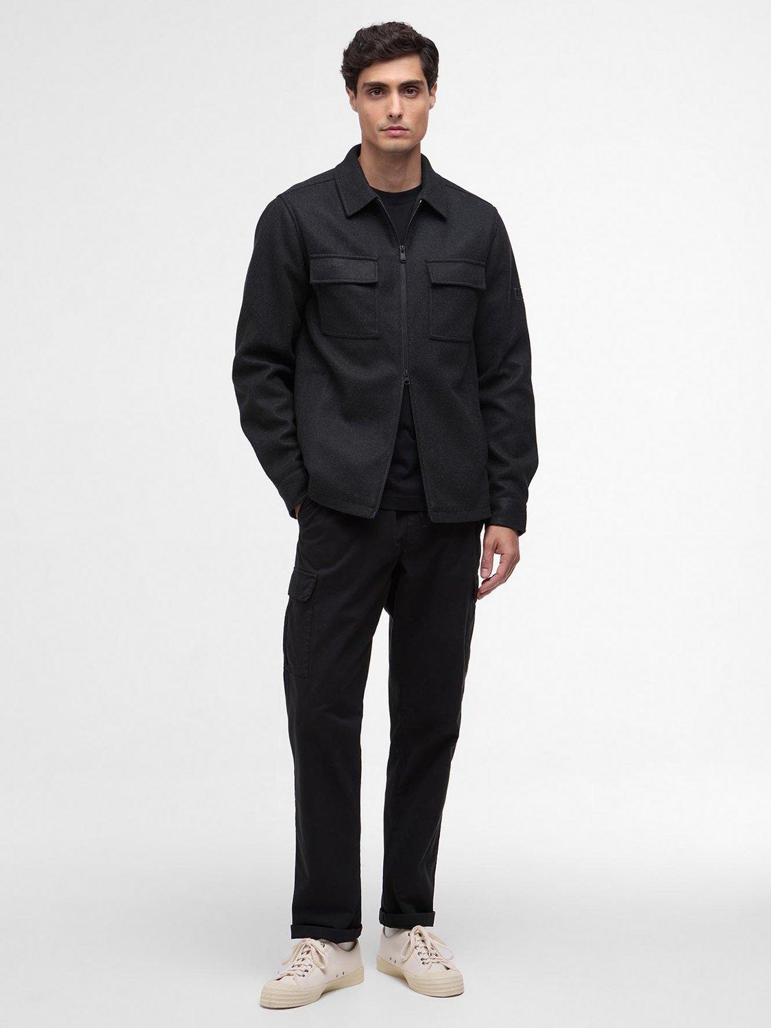 Product image 5 of 6, which shows Barbour International Walken Regular Fit Overshirt, Charcoal, S