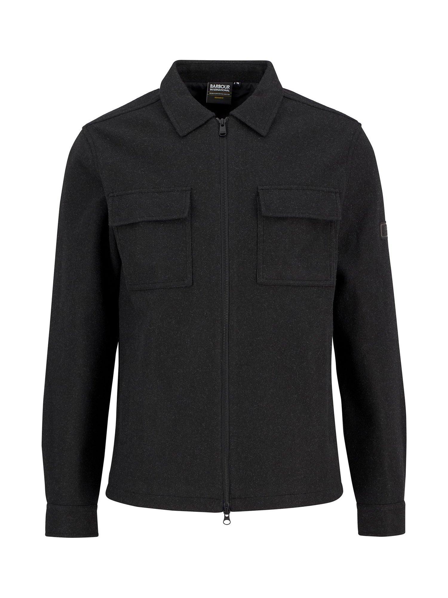 Product image 6 of 6, which shows Barbour International Walken Regular Fit Overshirt, Charcoal, S