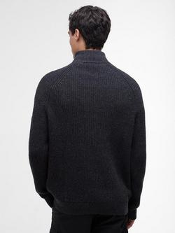 Barbour International Chester Wool Blend Funnel Neck Knit Jumper, Charcoal Marl - view 2, Charcoal Marl