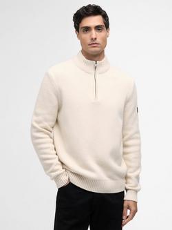 Barbour International Enfield Wool Blend Funnel Neck Knit Jumper, Whisper White, Whisper White