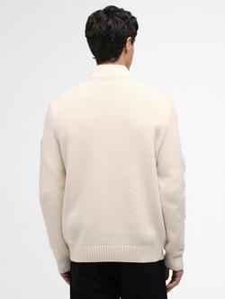 Barbour International Enfield Wool Blend Funnel Neck Knit Jumper, Whisper White - view 2, Whisper White