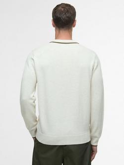 Barbour Fenhill Textured Long Sleeve Polo Shirt, Whisper White - view 2, Whisper White