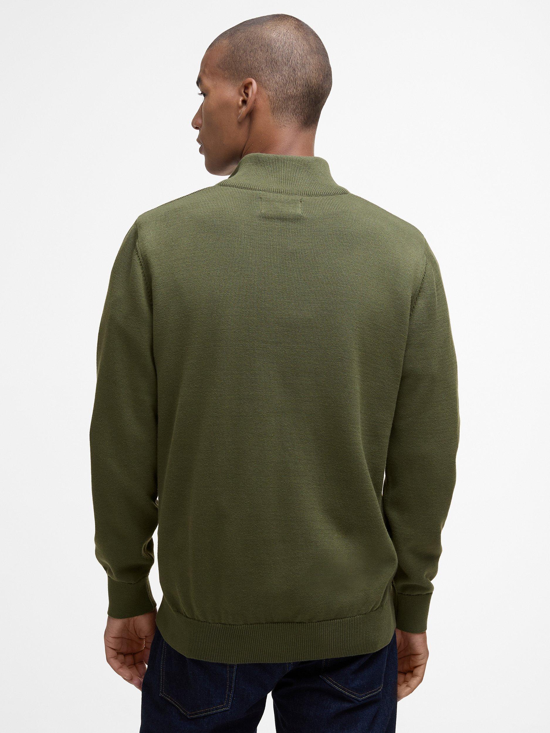 Product image 2 of 5, which shows Barbour Cotton Half-Zip Jumper, Winter Moss, S