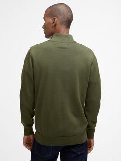 Barbour Cotton Half-Zip Jumper, Winter Moss - view 2, Winter Moss