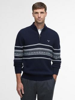 Barbour Kepwick Wool Half-Zip Jumper, Navy, Navy