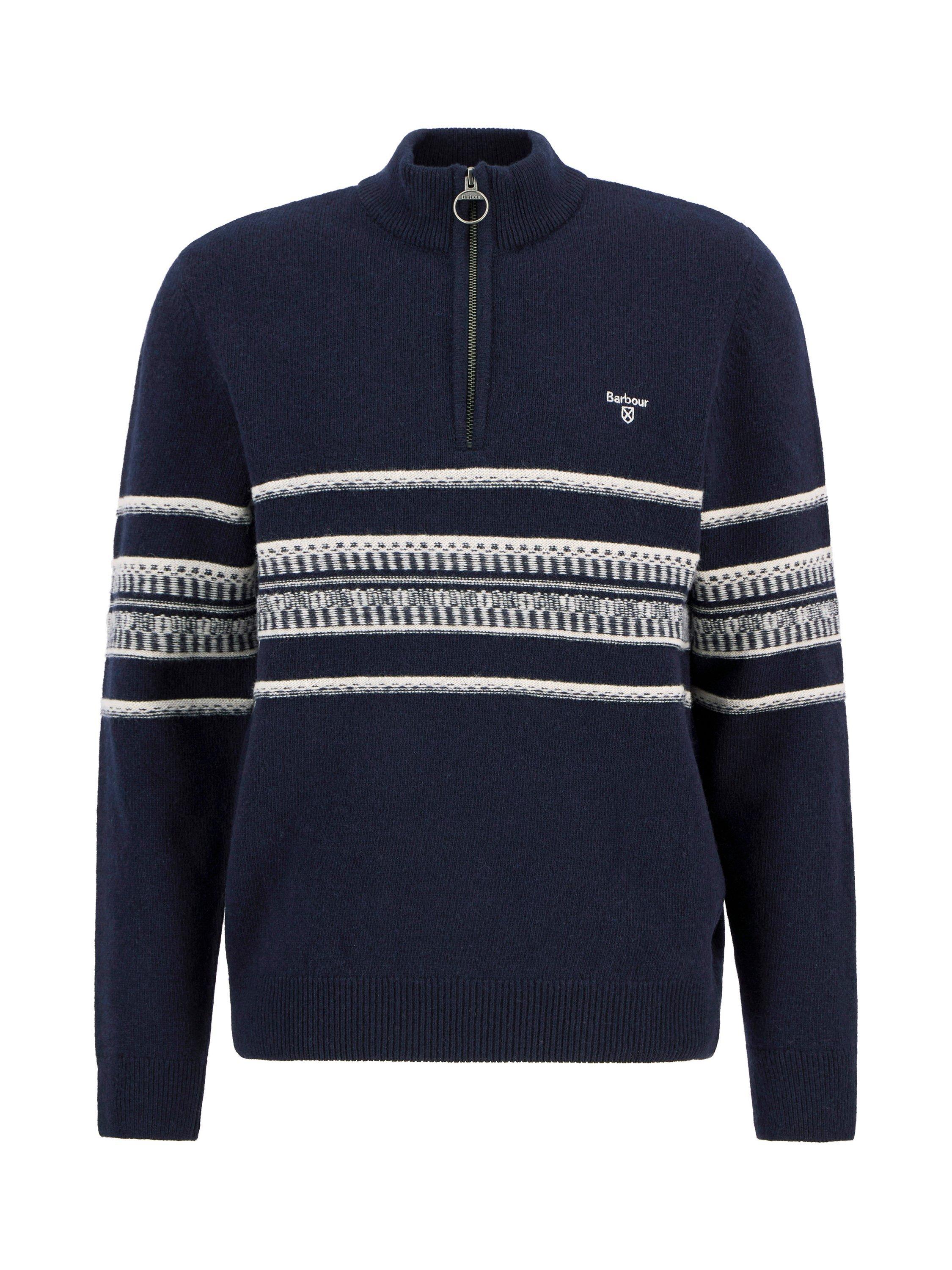 Product image 5 of 5, which shows Barbour Kepwick Wool Half-Zip Jumper, Navy, S
