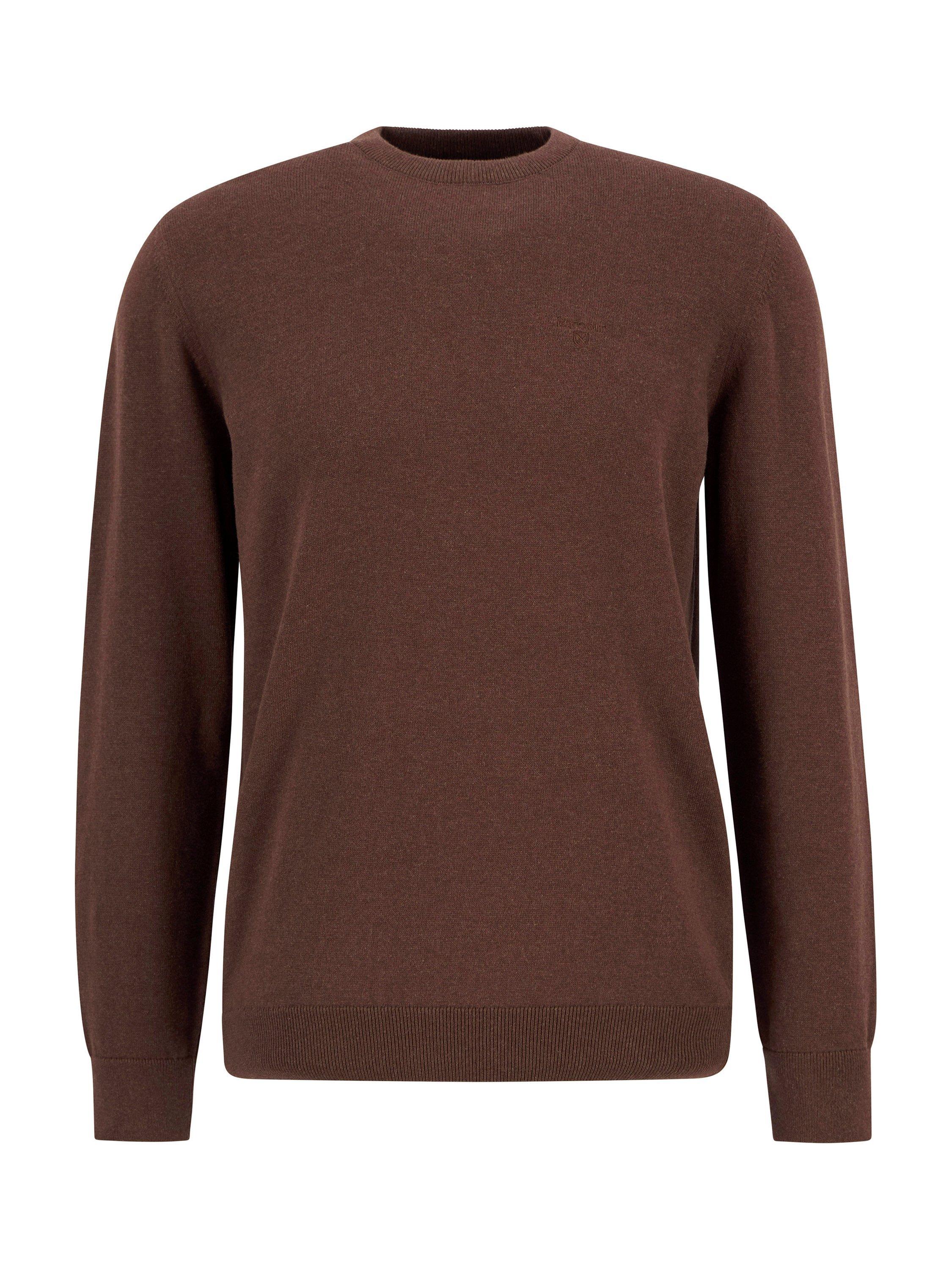 Product image 5 of 5, which shows Barbour Pima Cotton Crew Neck Jumper, Umber, S