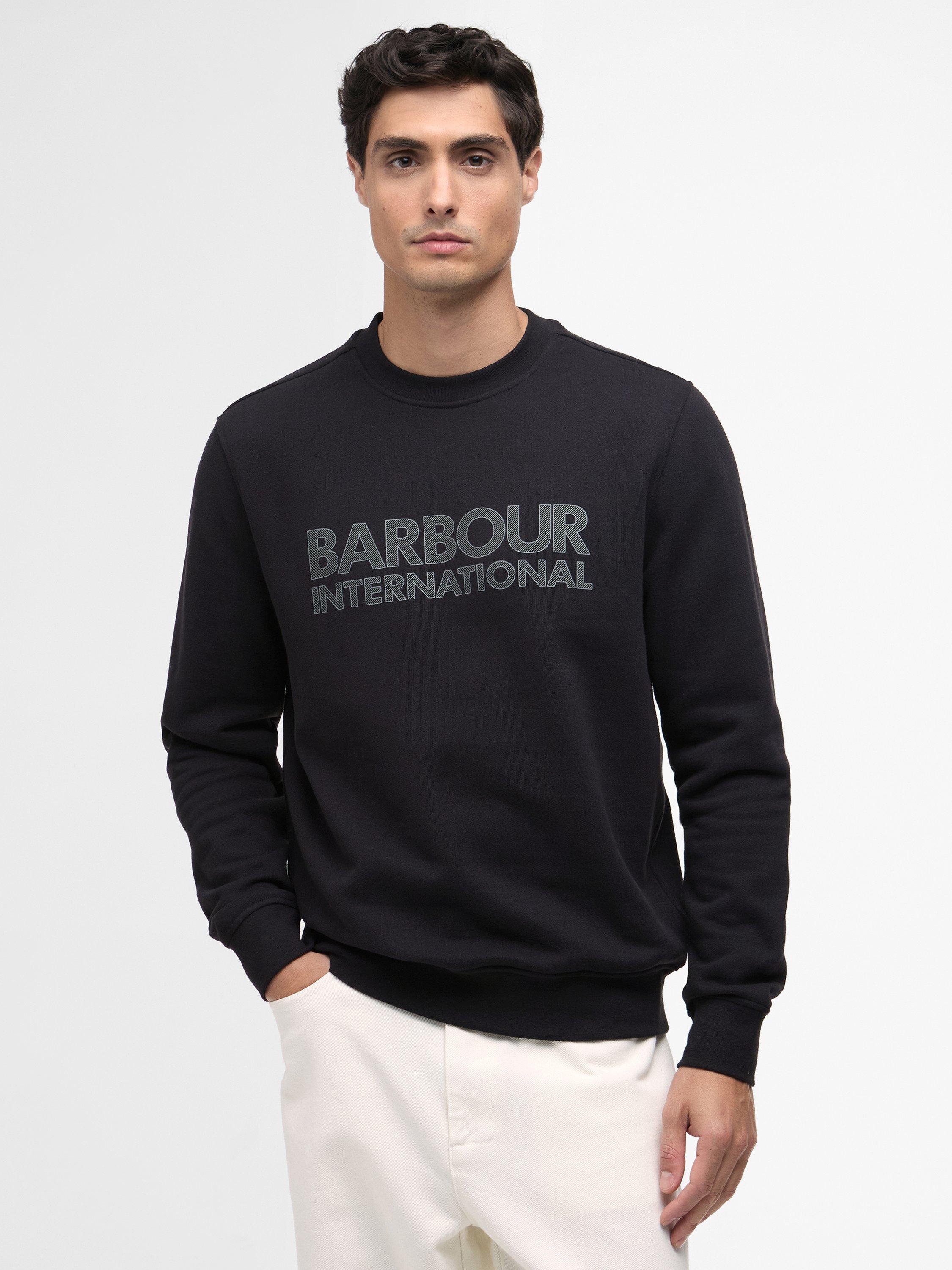 Product image 1 of 5, which shows Barbour International Essential Cotton Graphic Sweatshirt, Black, S