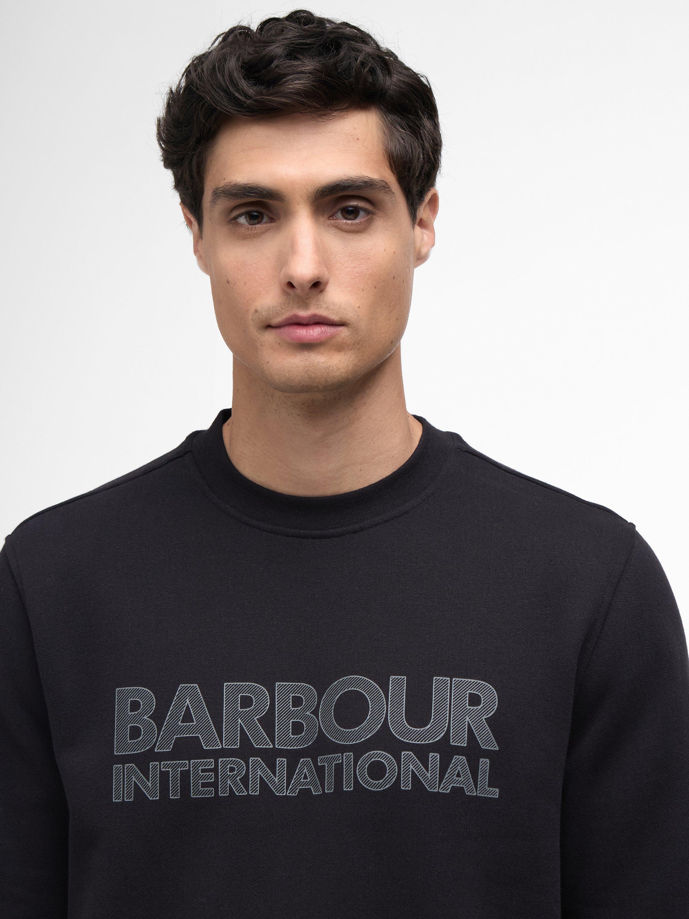 Product image 3 of 5, which shows Barbour International Essential Cotton Graphic Sweatshirt, Black, S