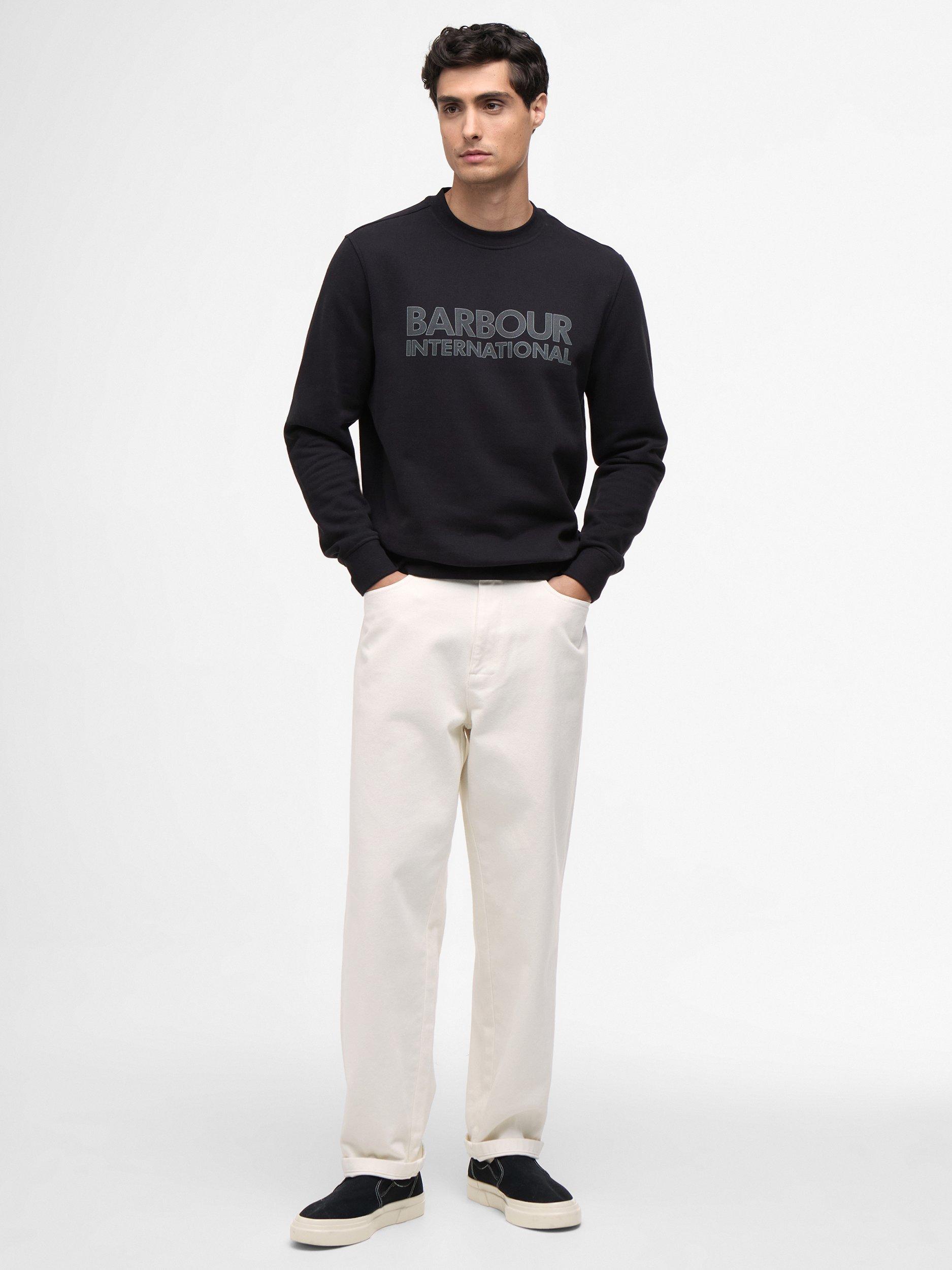 Product image 4 of 5, which shows Barbour International Essential Cotton Graphic Sweatshirt, Black, S