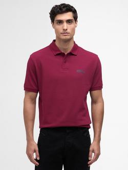 Barbour International Essential Cotton Regular Fit Short Sleeve Polo Shirt, Antique Red, Antique Red