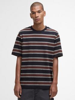 Barbour Sandwick Relaxed Striped Cotton T-Shirt, Black, Black