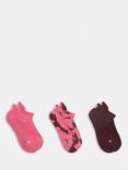 Sweaty Betty Workout Trainer Socks, Pack of 3, Garnet Red Ombre