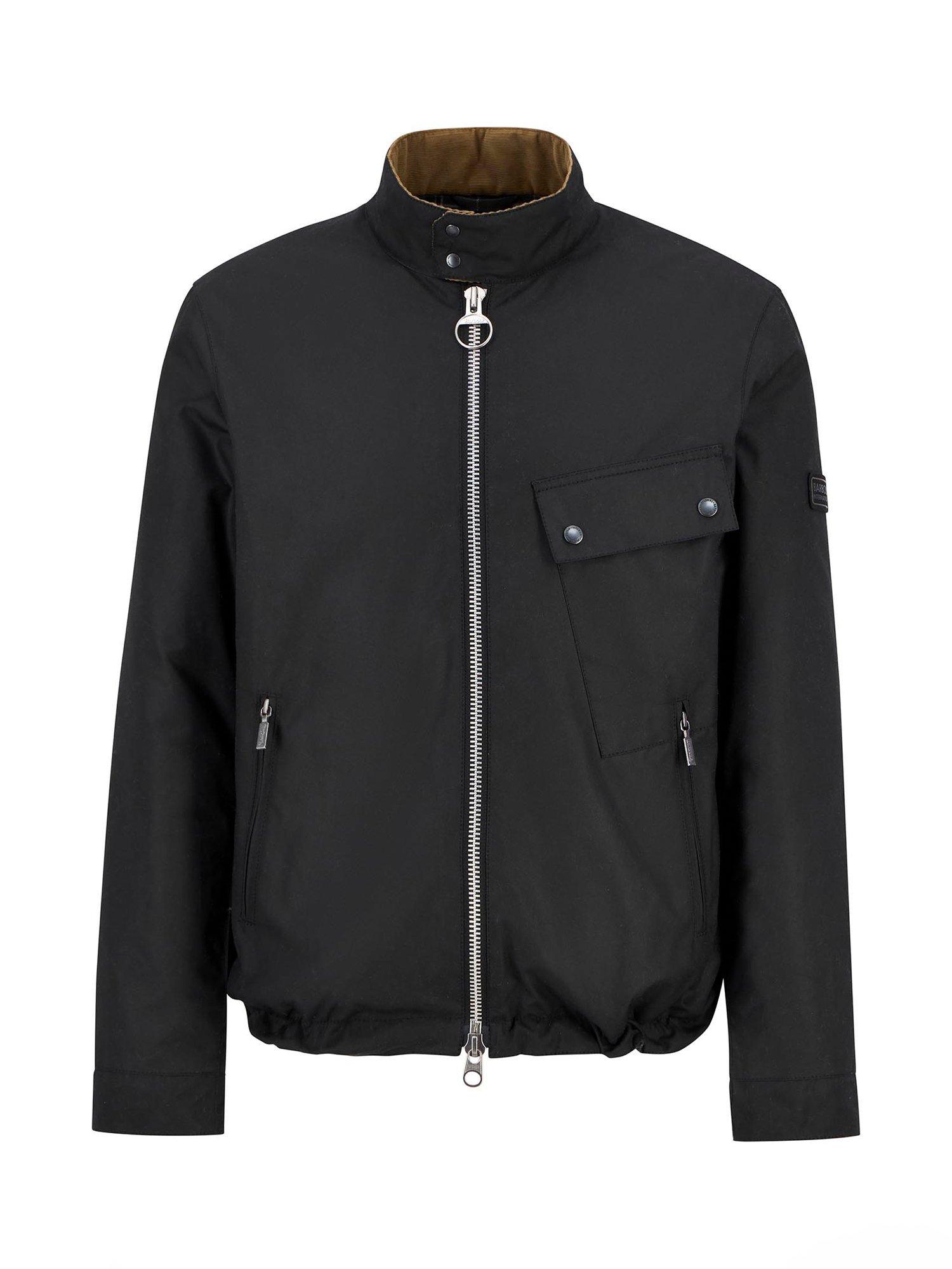 Product image 6 of 6, which shows Barbour International Chard Waxed Cotton Jacket, Black, S