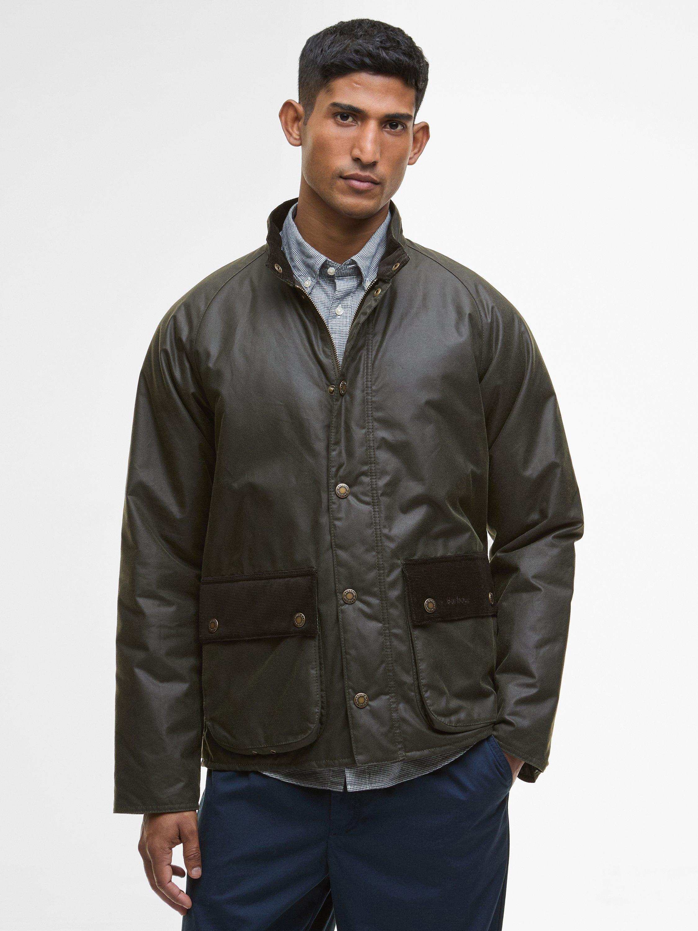 Product image 1 of 7, which shows Barbour Cordhill Cotton Waxed Jacket, Archive Olive, S