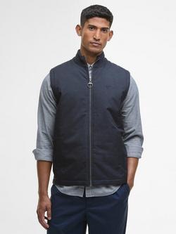 Barbour Dryburn Knitted Cotton Gilet, Navy, Navy