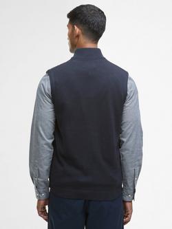 Barbour Dryburn Knitted Cotton Gilet, Navy - view 2, Navy