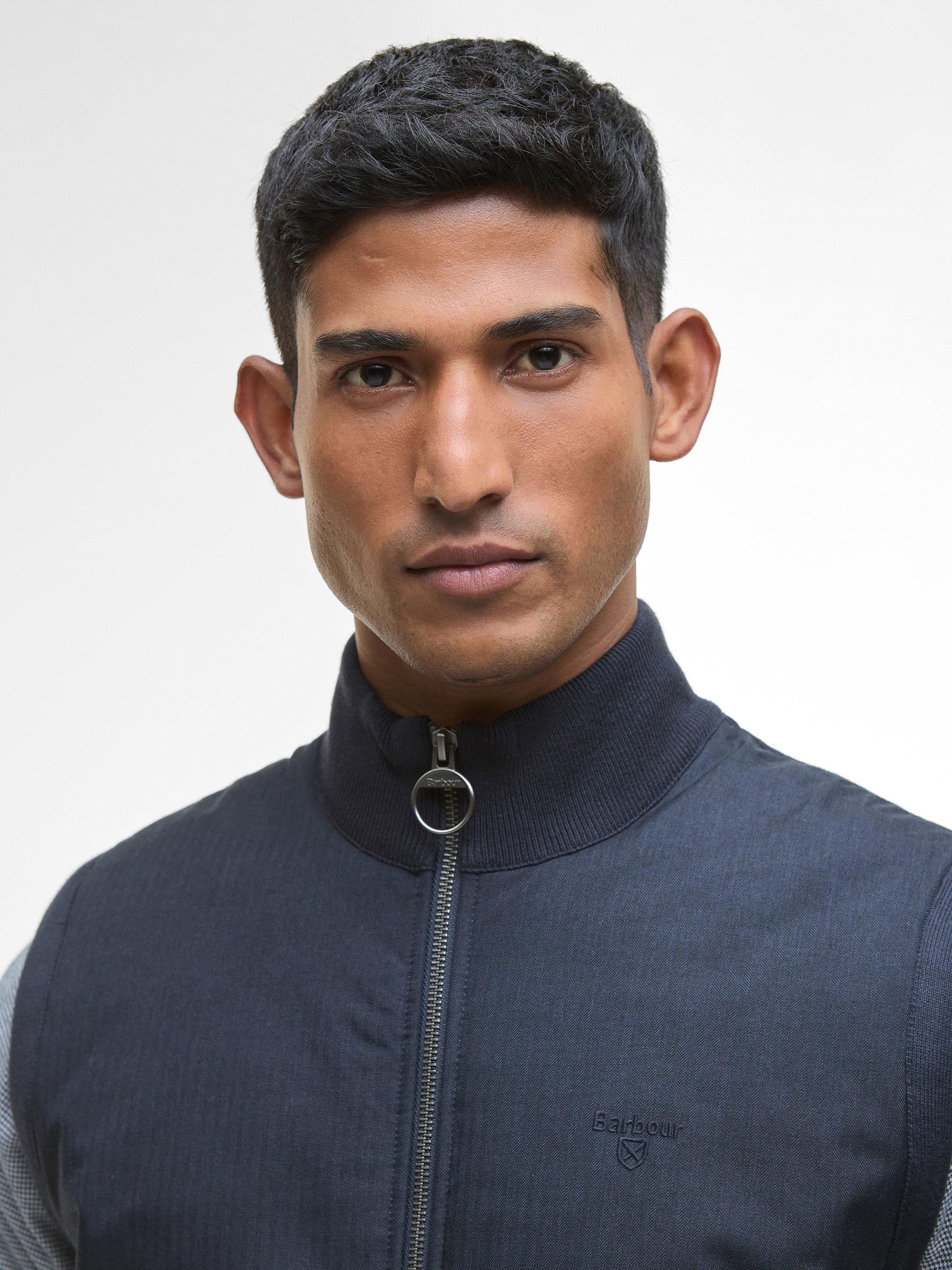 Product image 3 of 6, which shows Barbour Dryburn Knitted Cotton Gilet, Navy, S