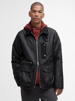 Barbour Tract Waxed Cotton Jacket, Black, Black